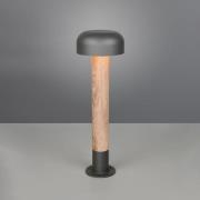 Tuinpadverlichting Fraser, grijs/houtlook, aluminium, IP54, hoogte 84,...
