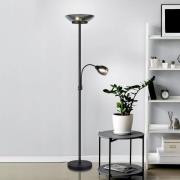 Vloerlamp Gerry, zwart mat, metaal, hoogte 180 cm