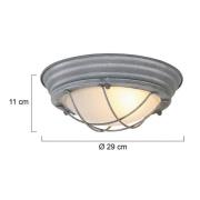 Plafondlamp Lisanne, grijs, Ø 29 cm, metaal, glas, E27