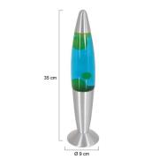 Lava lamp Volcan 3116, staal, groenblauwe vloeistof, E14