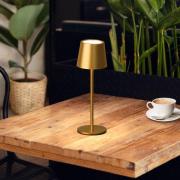 LED tafellamp Roxi, goudkleurig, metaal, IP54, dimbaar