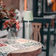 LED tafellamp op accu Viletto, saliegroen, IP54