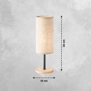 Parma tafellamp, beige, linnen/hout, 30 cm hoog, E14