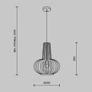 Hanglamp Maytoni Roots, Ø 25 cm, hoogte 29 cm, hout/zwart