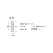 HerzBlut LED wandlamp Hermann mini, eiken natuur, dimbaar