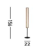 Thread LED vloerlamp, goudkleurig, dimbaar in 3 stappen, staal