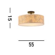 Isla plafondlamp, Ø 55 cm, bruin, beige, bamboe, staal