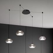 LED hanglamp Brena, 4-lamps, helder, glas, CCT, dimbaar