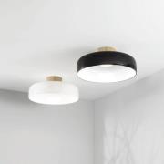 LED plafondlamp Lunar, zwart, glas, Ø 42 cm, CCT, dimbaar