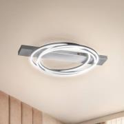 LED plafondlamp Kiku, lengte 76 cm, aluminiumkleurig, metaal