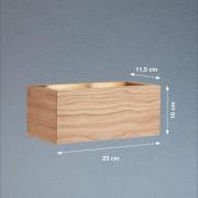 LED wandlamp Shine-Wood, eiken/zwart, breedte 23 cm, hout