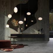 Maytoni glazen hanglamp Bruma, chroom/wit, hoogte 19,5 cm