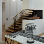 Maytoni LED tafellamp Spirito, grijs, glas, hoogte 42 cm