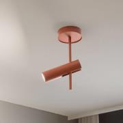 Plafondspot Leda 1, baksteenrood, 1-lamp, hoogte 34 cm