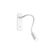 Ideal Lux LED wandlamp IO, wit, flexibele arm, schakelaar