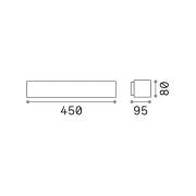 Ideal Lux buitenwandlamp Andromeda, grijs, breedte 45 cm, E27