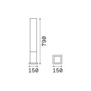 Ideal Lux tuinpadverlichting Edo square, antraciet, GX53