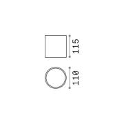 Ideal Lux plafondlamp Gun, aluminiumgrijs, IP44, GU10