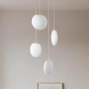 Lucande hanglamp Lunelle, messing, glas, 4-lamps, Ø 40 cm