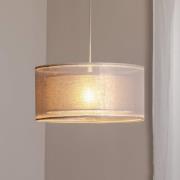 Duo Den Light hanglamp, zilvergrijs, Ø 50 cm, linnen, PVC