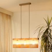 Hanglamp Treeon, 3-lamps, hout, jute, naturel/ecru