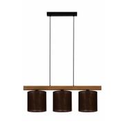 Hanglamp Forest, hout licht/zwart, jute bruin, 3-lamps