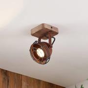 Lindby spot Farovi, roestkleurig, hout, verstelbaar, GU10