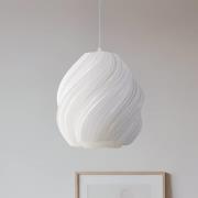 Lindby hanglamp Nuvia, Ø 30 cm, wit, 3D-print