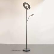 LED vloerlamp Dent, zandgrijs, 180 cm, metaal, CCT, 2-lamps.