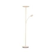 LED vloerlamp Sorento, hoogte 182 cm, leeslampje, zandkleurig