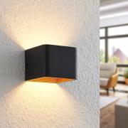 Arcchio LED wandlamp Karam, 10 cm, zwart, metaal, omhoog/omlaag