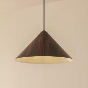 Lindby hanglamp Clarine, walnoot, Ø 50 cm, metaal