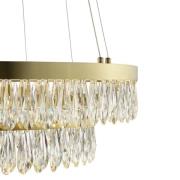LED hanglamp Celestia, Ø 60 cm, messingkleurig, kristal