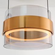 LED hanglamp Inside, messingkleurig/rookgrijs, Ø 22 cm