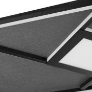 LED plafondlamp Hardy, lengte 71 cm zwart mat metaal/stof