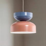 Tula hanglamp, koraal/blauw, metalen kap