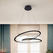 Lusvormige hanglamp, zwart. Metaal, aluminium. Ø 60 cm