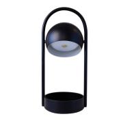 FRANDSEN LED-tafellamp Ball Portable, zwart, staal