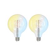 LUUMR Smart LED Filament set van 2 E27 G125 7W helder Tuya