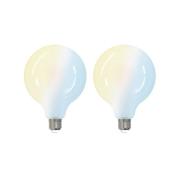 LUUMR Slimme LED lamp 2st E27 G125 7W CCT mat Tuya