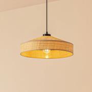 Lindby hanglamp Haldor, linnen, geweven, naturel, Ø 40 cm