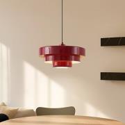 Lindby hanglamp Tivra, rood, Ø 35 cm, metaal, E27