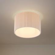 Lindby plafondlamp Libbie, Ø 45 cm, linnen, crèmekleurig