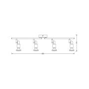 OSRAM plafondspot, zilver, metaal 4-lamps GU10-LED 2.700 K
