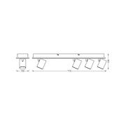 OSRAM LED plafondspot MARS CLICK-SELECT, 4 spots, zwart