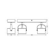 OSRAM LED plafondlamp Jupiter, 2-lamps, zilver, metaal