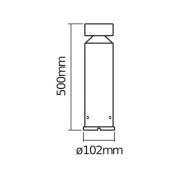 OSRAM LED sokkellamp met fitting ENDURA STYLE CYLINDER, roestvrij staa...