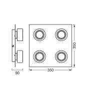 OSRAM LED plafondlamp ORBIS FLAME, chroom, 4-lamps, CCT IP44