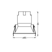 OSRAM LED inbouwspot TWIST, wit/zilver, 830 Ø 9,3 cm metaal