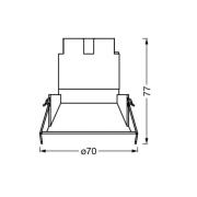 OSRAM LED inbouwspot TWIST, wit/zwart, 830, Ø 7 cm metaal